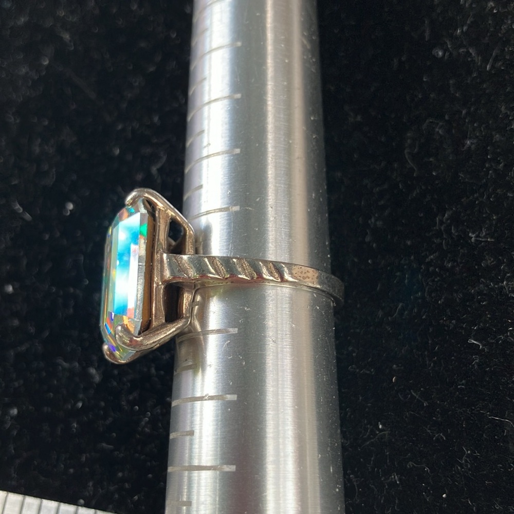 Large Glass Multi-Colored Statement On Sterling S… - image 3